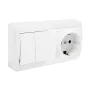 Plug socket Solera mur36u Schuko Bipolar Double Interrupter/Commutator Shutter view White Surface 16 A by Solera, Schuko sock...