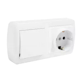 Socle de prise Solera mur63u Schuko Bipolaire Double Interrupteur/Commutateur Blanc Surface 16 A de Solera, Prises de courant...