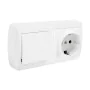 Base de enchufe Solera mur63u Schuko Bipolar Doble Interruptor/Conmutador Blanco Superficie 16 A de Solera, Tomas de corrient...