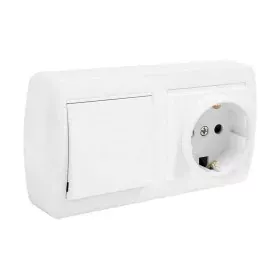 Socle de prise Solera mur96u Double Bipolaire Interrupteur/Commutateur Obturateur Blanc Surface 250 V 16 A de Solera, Prises ...