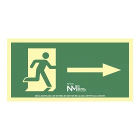 Cartel Normaluz Evacuación flecha derecha PVC (32 x 16 cm) de Normaluz, Señales de seguridad - Ref: S7907513, Precio: 7,47 €,...