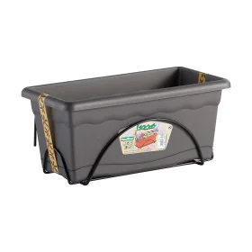 Planter with Dish Plastiken Anthracite polypropylene 50 x 20 cm by Plastiken, Window Boxes - Ref: S7907616, Price: 14,96 €, D...