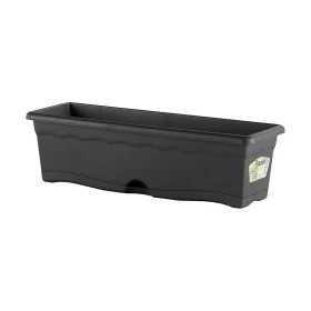 Planter with Dish Plastiken Anthracite polypropylene 50 x 20 cm by Plastiken, Window Boxes - Ref: S7907701, Price: 7,08 €, Di...