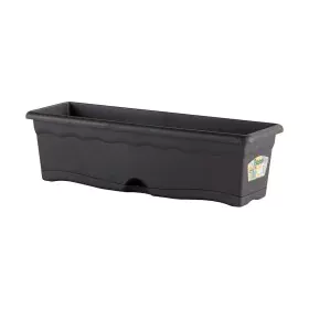 Planter with Dish Plastiken Anthracite polypropylene 80 x 20 cm by Plastiken, Window Boxes - Ref: S7907703, Price: 10,64 €, D...