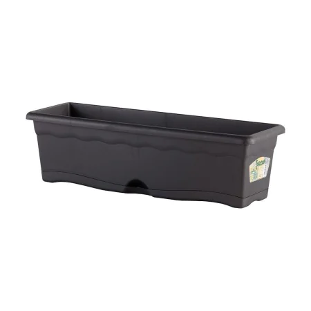 Planter with Dish Plastiken Anthracite polypropylene 80 x 20 cm by Plastiken, Window Boxes - Ref: S7907703, Price: 9,57 €, Di...