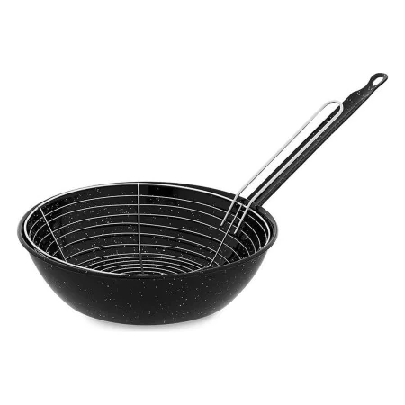 Frying pan with basket Vaello Black Enamelled Steel (Ø 26 cm) by Vaello, Frying Pans - Ref: S7908271, Price: 16,08 €, Discoun...