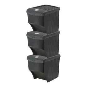 Lot de seaux Sortibox Noir Empilable (3 Unités) de Sortibox, Poubelles de recyclage à domicile - Réf : S7908573, Prix : 33,14...