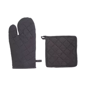 Jeu de maniques et de gants de cuisine Atmosphera Coton Gris foncé de Atmosphera, Gants et maniques - Réf : S7908924, Prix : ...