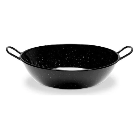 Deep Pan with Handles Vaello Black Enamelled Steel (Ø 28 cm) by Vaello, Frying Pans - Ref: S7909215, Price: 15,67 €, Discount: %