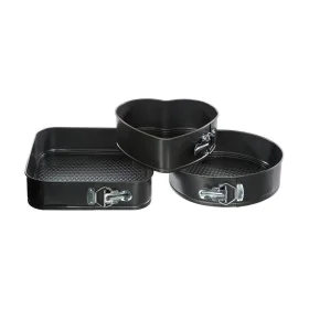 Set of Detachable Baking Tins Secret de Gourmet Black Aluminium 3 Pieces by Secret de Gourmet, Cake and sponge moulds - Ref: ...