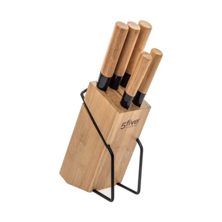 Set de Cuchillos con Soporte de Madera 5five (32,5 x 22,5 x 7,5 cm) de 5five, Bloques de cuchillos - Ref: S7909755, Precio: 3...