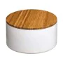 Caixa de Armazenagem com Tampa 5five Natureo Branco Natural Vidro Bambu ABS ø 13,5 x 7 cm de 5five, Caixas e baús de arrumaçã...