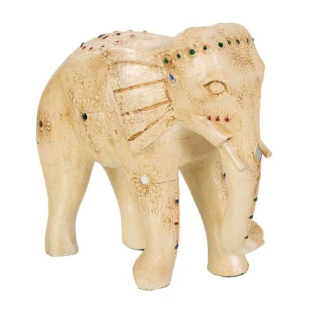 Figura Decorativa Alexandra House Living Blanco Madera de mango Elefante 11 x 24 x 24 cm de Alexandra House Living, Coleccion...