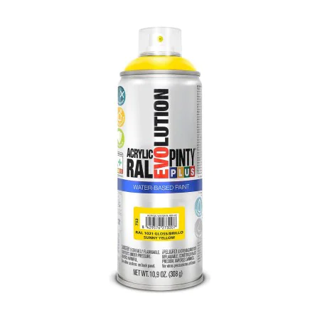 Spray paint Pintyplus Evolution RAL 1021 Water based Sunny Yellow 400 ml by Pintyplus, Spray Paint - Ref: S7910629, Price: 8,...