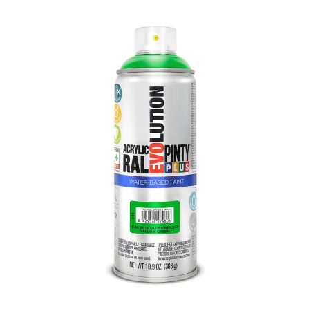 Peinture en spray Pintyplus Evolution RAL 6018 Base d'eau Yellow Green 400 ml de Pintyplus, Peintures à pulvériser - Réf : S7...