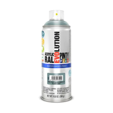 Tinta em spray Pintyplus Evolution RAL 7001 400 ml Base de água Silver Grey de Pintyplus, Sprays de pintura - Ref: S7910637, ...