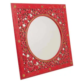 Wall mirror Alexandra House Living Red Glass Brass MDF Wood 1 x 84 x 84 cm by Alexandra House Living, Wall-Mounted Mirrors - ...