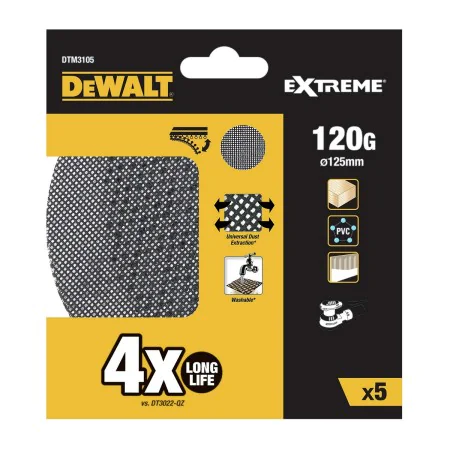 Disco de lixa Dewalt Ø 125 mm 120 g 5 Unidades de Dewalt, Acessórios para lixadoras - Ref: S7911700, Preço: 10,12 €, Desconto: %