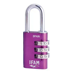 Combination padlock IFAM Combi30 Violet Aluminium Chrome-plated steel (3 cm) by IFAM, Combination Padlocks - Ref: S7912181, P...