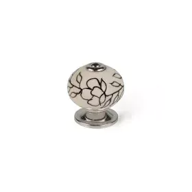 Pommeau Rei e504 Rond Blanc Fleur Porcelaine Métal 4 Unités (Ø 40 x 36 mm) de Rei, Boutons de portes - Réf : S7912578, Prix :...