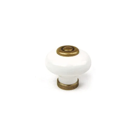 Pommeau Rei Métal Porcelaine Usé Ø 3,1 x 2,8 cm Finition vieillie 4 Pièces de Rei, Boutons de portes - Réf : S7912584, Prix :...