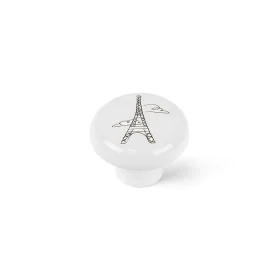 Pommeau Rei e816 Rond Blanc Porcelaine Illustré 4 Unités (Ø 40 x 31 mm) de Rei, Boutons de portes - Réf : S7912589, Prix : 17...