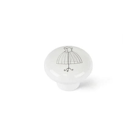 Manípulo Rei e817 Redondo Branco Porcelana Ilustrado 4 Unidades (Ø 40 x 32 mm) de Rei, Puxadores - Ref: S7912590, Preço: 16,3...