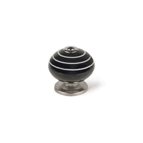 Pommeau Rei e503 Rond Porcelaine Noir Métal Blanc 4 Unités (Ø 40 x 36 mm) de Rei, Boutons de portes - Réf : S7912591, Prix : ...