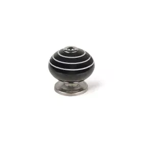 Pommeau Rei e503 Rond Porcelaine Noir Métal Blanc 4 Unités (Ø 40 x 36 mm) de Rei, Boutons de portes - Réf : S7912591, Prix : ...