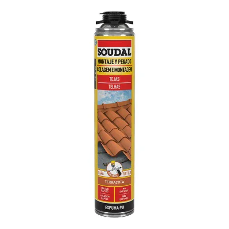 Mousse Soudal Polyuréthane Revolver Toit Rouge 750 ml de Soudal, Mousses expansives - Réf : S7912996, Prix : 9,40 €, Remise : %