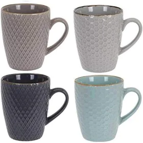 Cup Excellent Houseware Stoneware 300 ml Geometric 4 Pieces by Excellent Houseware, Cups - Ref: S7913181, Price: 13,75 €, Dis...