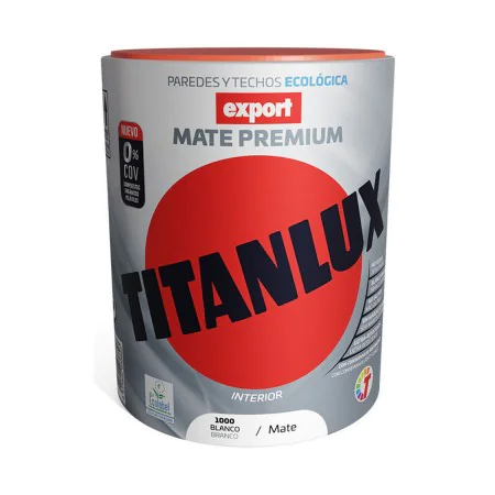 Pintura vinílica Titanlux Export f31110034 Techo Pared Lavable Blanco 750 ml Mate de Titanlux, Revestimientos y pinturas para...