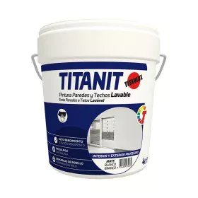 Pittura Titanlux Titanit 029190004 Soffitto Parete Lavabili Bianco Mat 4 L di Titanlux, Rivestimenti e vernici per tetti - Ri...