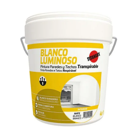 Pintura Titan 4 L Blanco de Titan, Revestimientos y pinturas para techos - Ref: S7913259, Precio: 20,73 €, Descuento: %