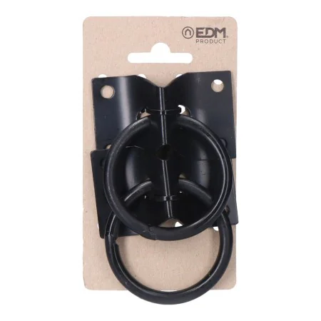 Aparca perros EDM Placa Anillas 70 x 45 mm Negro (2 Unidades) de EDM, Soportes - Ref: S7914045, Precio: 6,59 €, Descuento: %