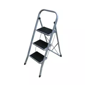 Escalera plegable de 3 peldaños EDM Gris Acero (47 x 71 x 105 cm) de EDM, Escaleras plegables - Ref: S7914090, Precio: 42,54 ...