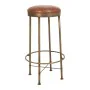 Stool Alexandra House Living Brown Leather Brass Iron 41 x 82 x 41 cm by Alexandra House Living, Sofas and chairs - Ref: D163...