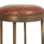 Stool Alexandra House Living Brown Leather Brass Iron 41 x 82 x 41 cm by Alexandra House Living, Sofas and chairs - Ref: D163...