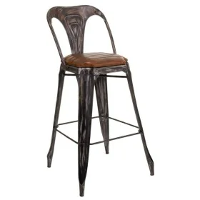 Stool Alexandra House Living Brown Black Leather Iron 53 x 105 x 49 cm by Alexandra House Living, Sofas and chairs - Ref: D16...