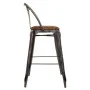 Stool Alexandra House Living Brown Black Leather Iron 53 x 105 x 49 cm by Alexandra House Living, Sofas and chairs - Ref: D16...