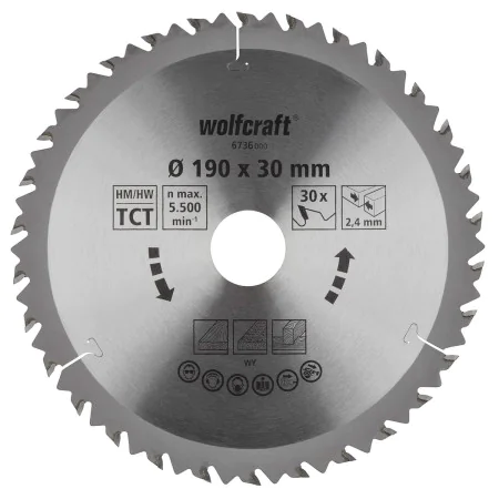 Cutting disc Wolfcraft 6736000 Ø190 X 2,4 mm by Wolfcraft, Blades - Ref: S7917541, Price: 21,68 €, Discount: %