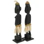 Set of Figures Alexandra House Living Black Wood Ethnic 12 x 50 x 12 cm 2 Pieces by Alexandra House Living, Collectables - Re...