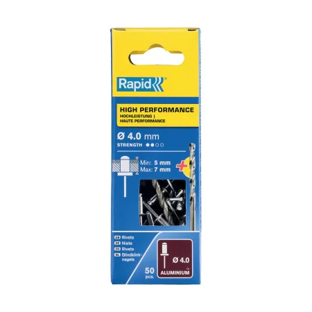 Rebites Rapid 5001459 Broca Ø 4 x 10 mm Alumínio (50 Unidades) de Rapid, Rebites - Ref: S7918120, Preço: 6,39 €, Desconto: %