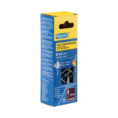 Rebites Rapid 5000384 Broca Ø 4 x 12 mm Alumínio (50 Unidades) de Rapid, Rebites - Ref: S7918121, Preço: 6,09 €, Desconto: %