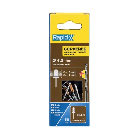 Remaches Rapid 5001462 Broca Ø 4 x 10 mm Cobre Aluminio (50 Unidades) de Rapid, Remaches y roblones - Ref: S7918131, Precio: ...