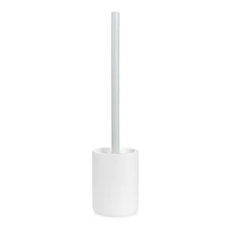 Brosse de salle de wc Andrea House Mat Acier inoxydable Blanc Polyrésine (Ø 9,5 x 40,5 cm) de Andrea House, Accessoires pour ...