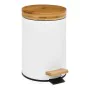 Papeleira com Pedal Andrea House Branco Mate Metal Bambu 3 L (Ø 17 x 26 cm) de Andrea House, Caixotes de lixo para casa de ba...