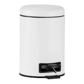 Pedal bin Andrea House Metal White 3 L (Ø 17,5 x 23 cm) by Andrea House, Bathroom Bins - Ref: S7919656, Price: 21,42 €, Disco...