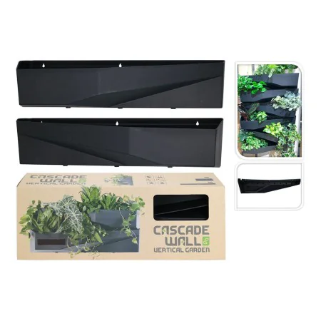 Kit per Giardino Verticale Cascade Wall Antracite 78 x 19 x 35 cm di BigBuy Garden, Arbusti e arte topiaria artificiale - Rif...