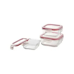 Conjunto de Lancheiras Bergner Q4052 Quadrado Vidro de Borosilicato (3 pcs) de Bergner, Armazenamento de alimentos - Ref: S79...